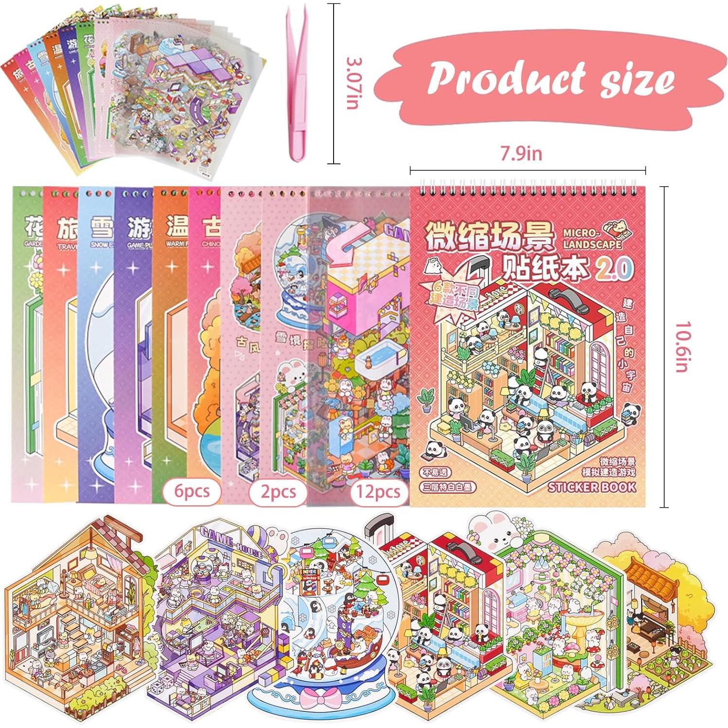 Set de Stickers 3D Aifong - 6 Escenas DIY para Aliviar Estrés