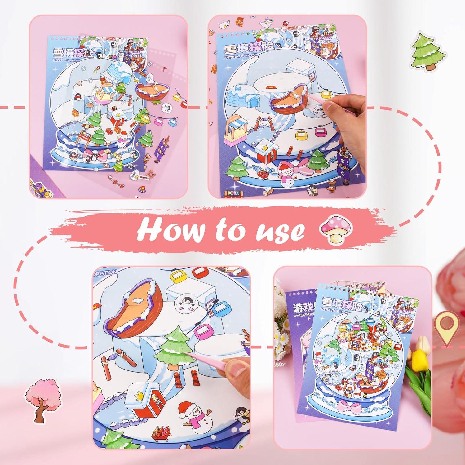 Set de Stickers 3D Aifong - 6 Escenas DIY para Aliviar Estrés