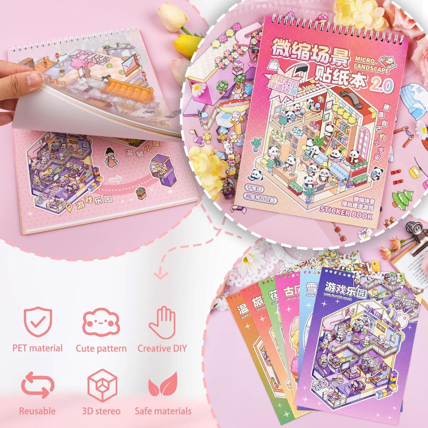 Set de Stickers 3D Aifong - 6 Escenas DIY para Aliviar Estrés