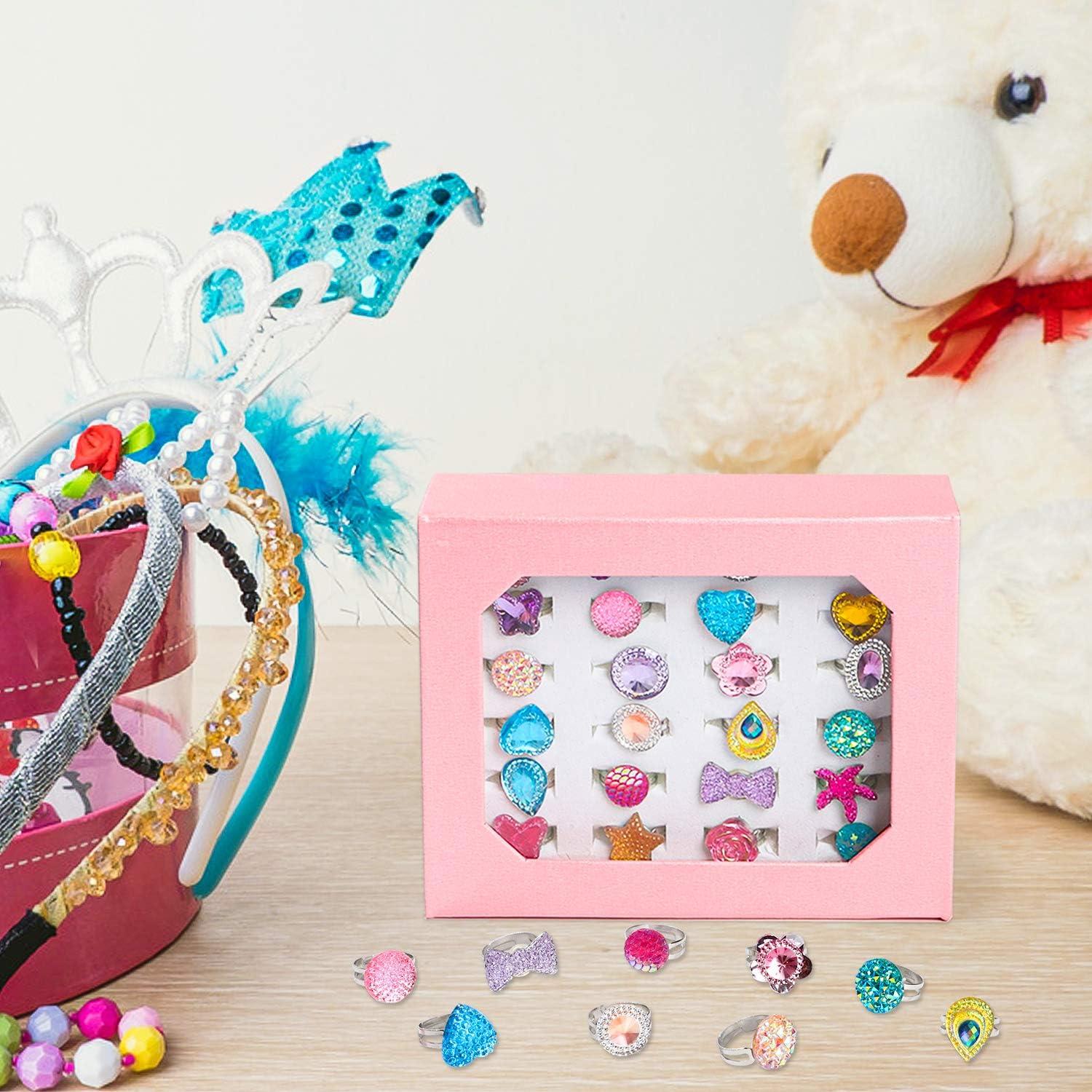 Set de 24 Anillos de Joyería Ajustables WATINC para Niñas