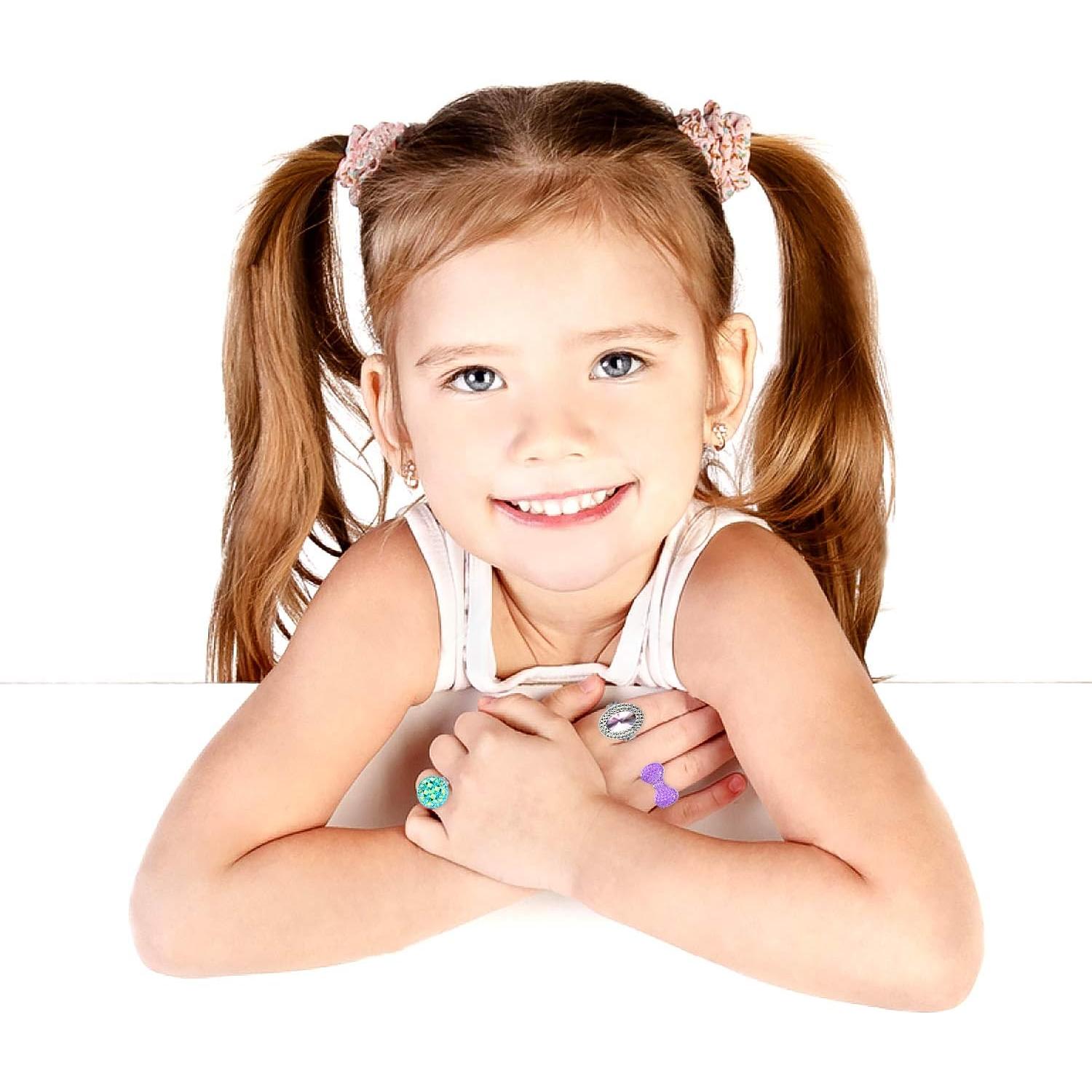 Set de 24 Anillos de Joyería Ajustables WATINC para Niñas