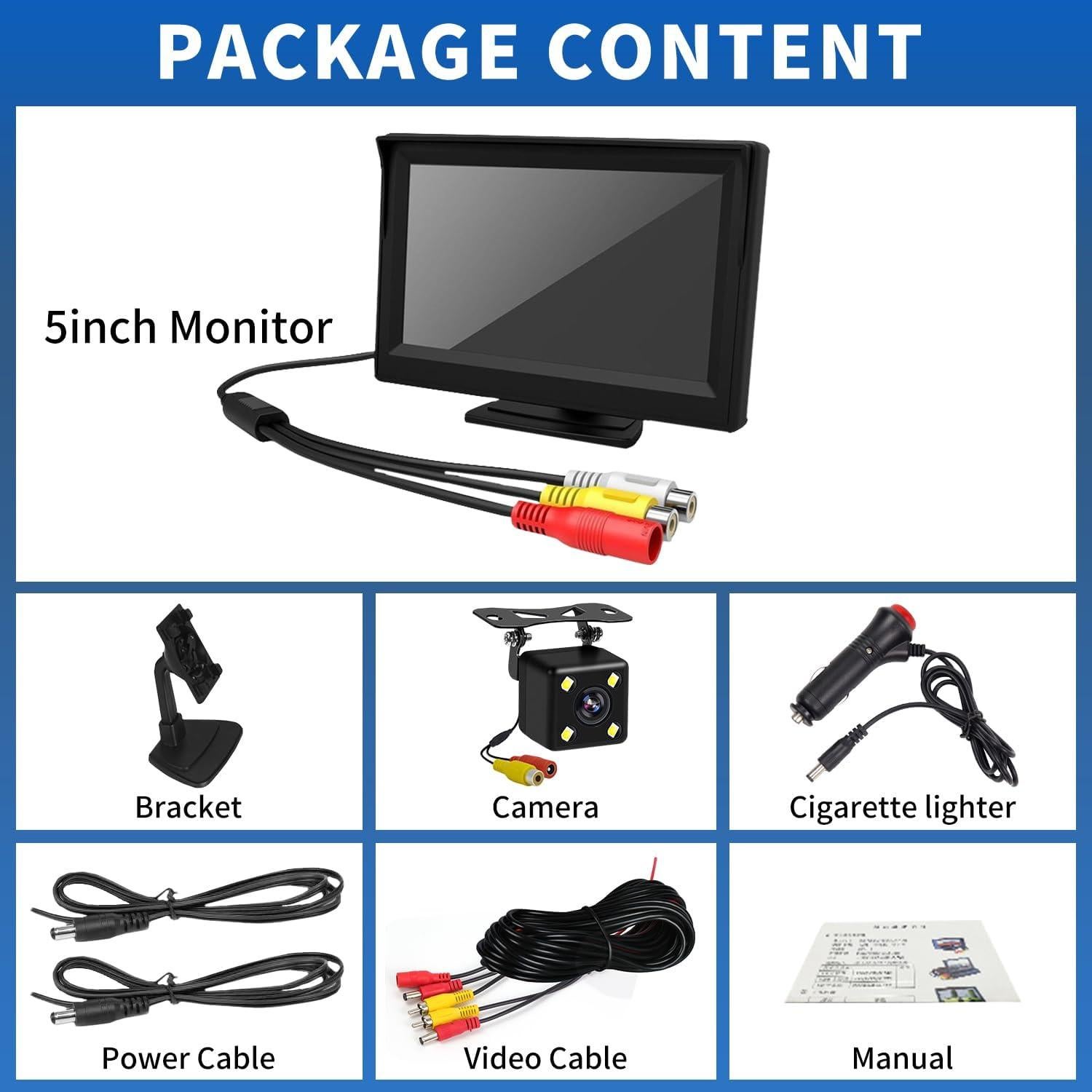 Cámara de Respaldo Kairiyard con Monitor LCD 5" HD 170°