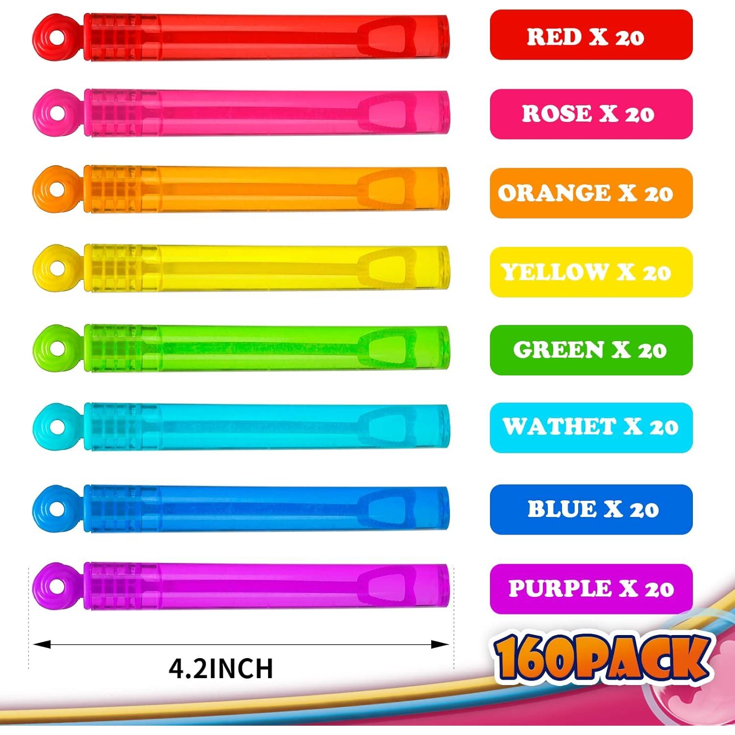 160 Varitas de Burbujas Neón Uzoxlsn para Niños 10.16 cm