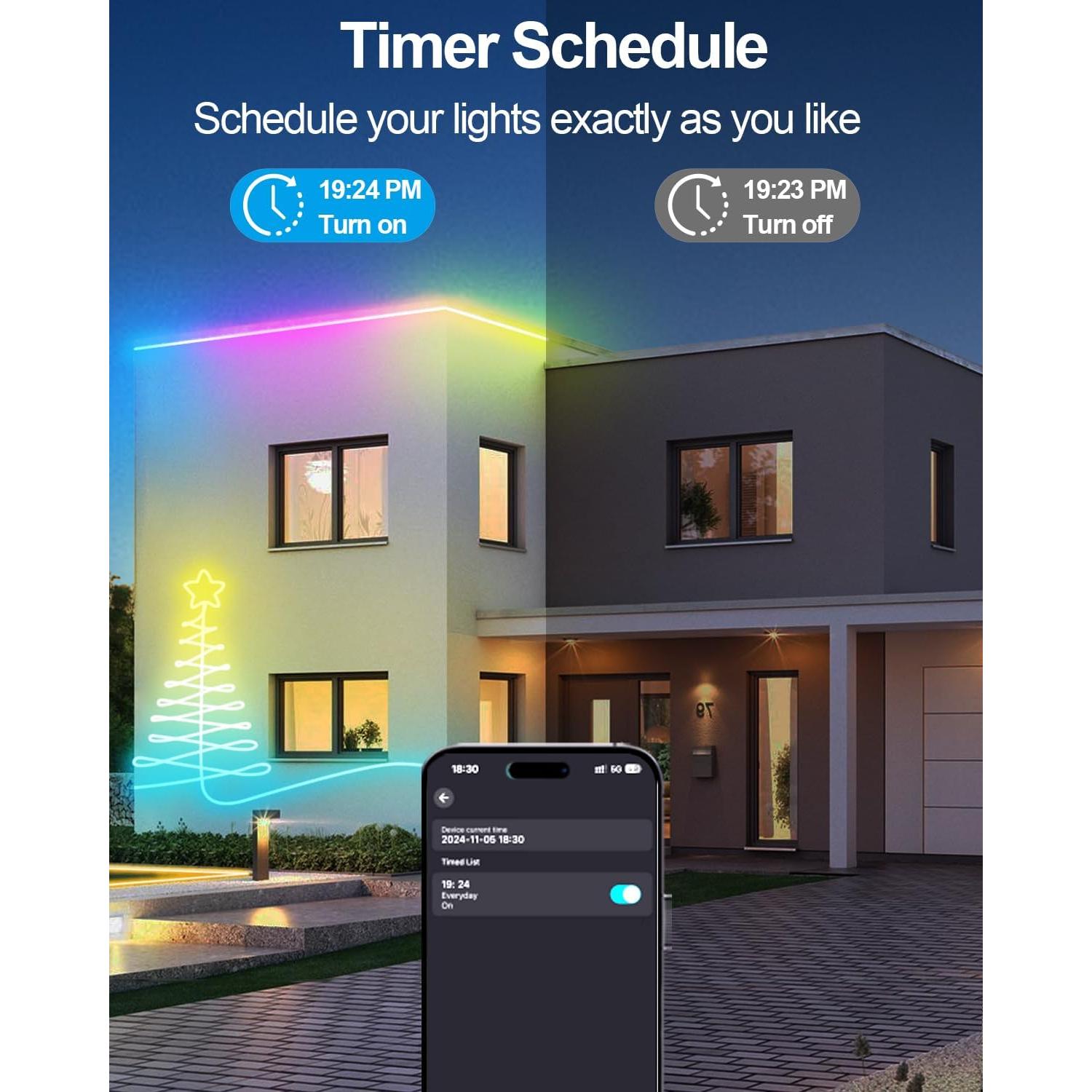 Luces de Cuerda LED Neón 5M Golden Bunny RGB Control APP