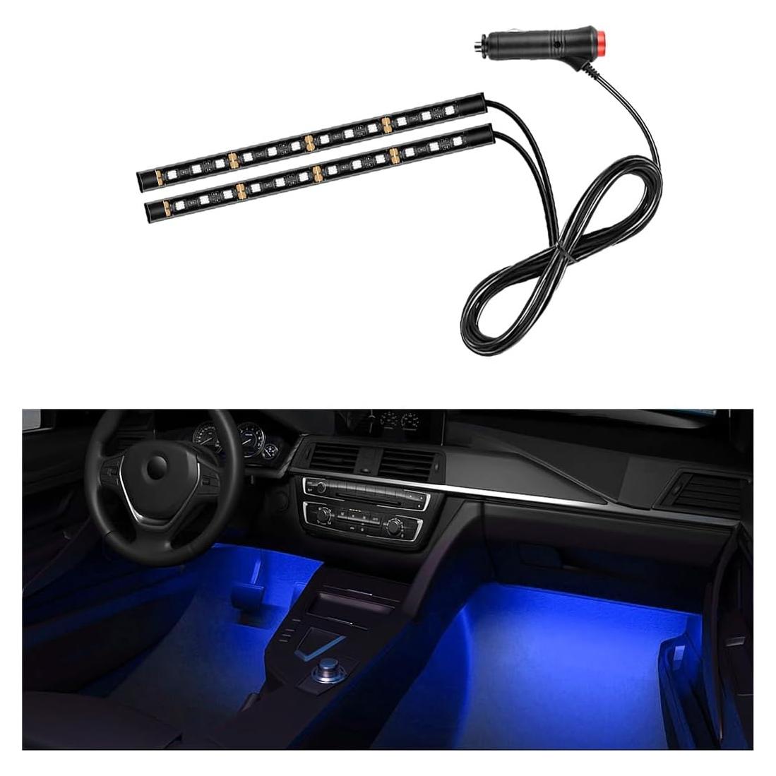 Tira de Luz LED para Coche Sylvil 24 LEDs Azul 12V Decorativa