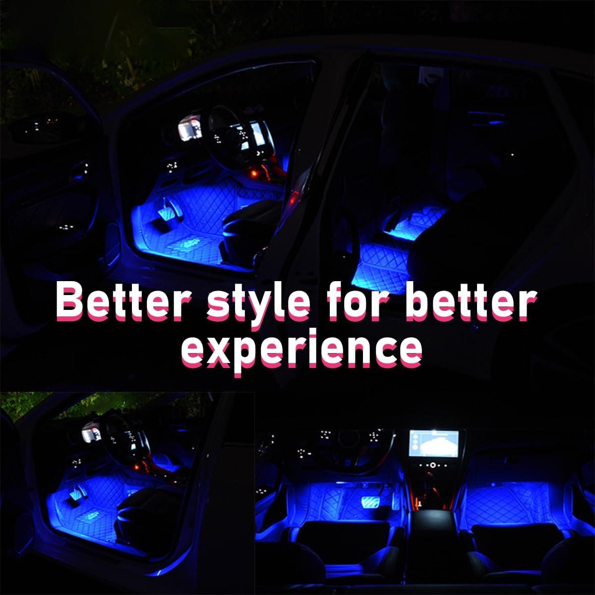 Tira de Luz LED para Coche Sylvil 24 LEDs Azul 12V Decorativa