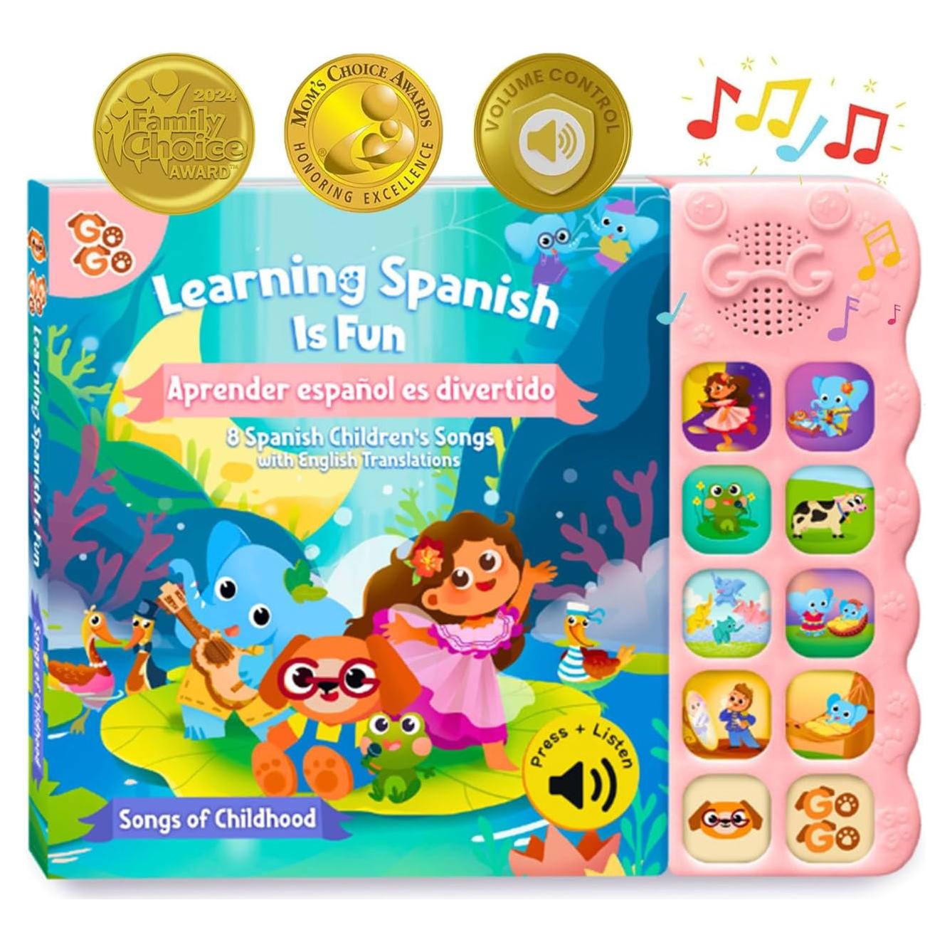 Libro Musical Bilingüe Go Go - 8 Canciones para Bebés 1-3 Años