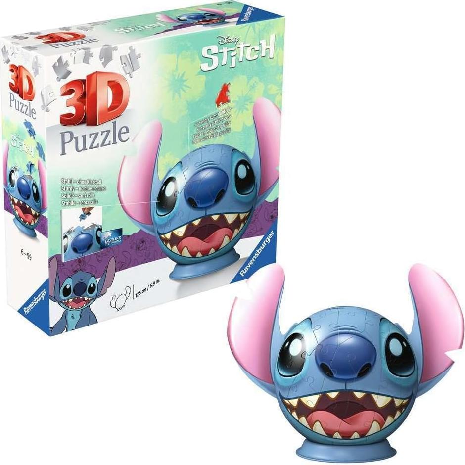Rompecabezas 3D Ravensburger Stitch 72 Piezas para Niños