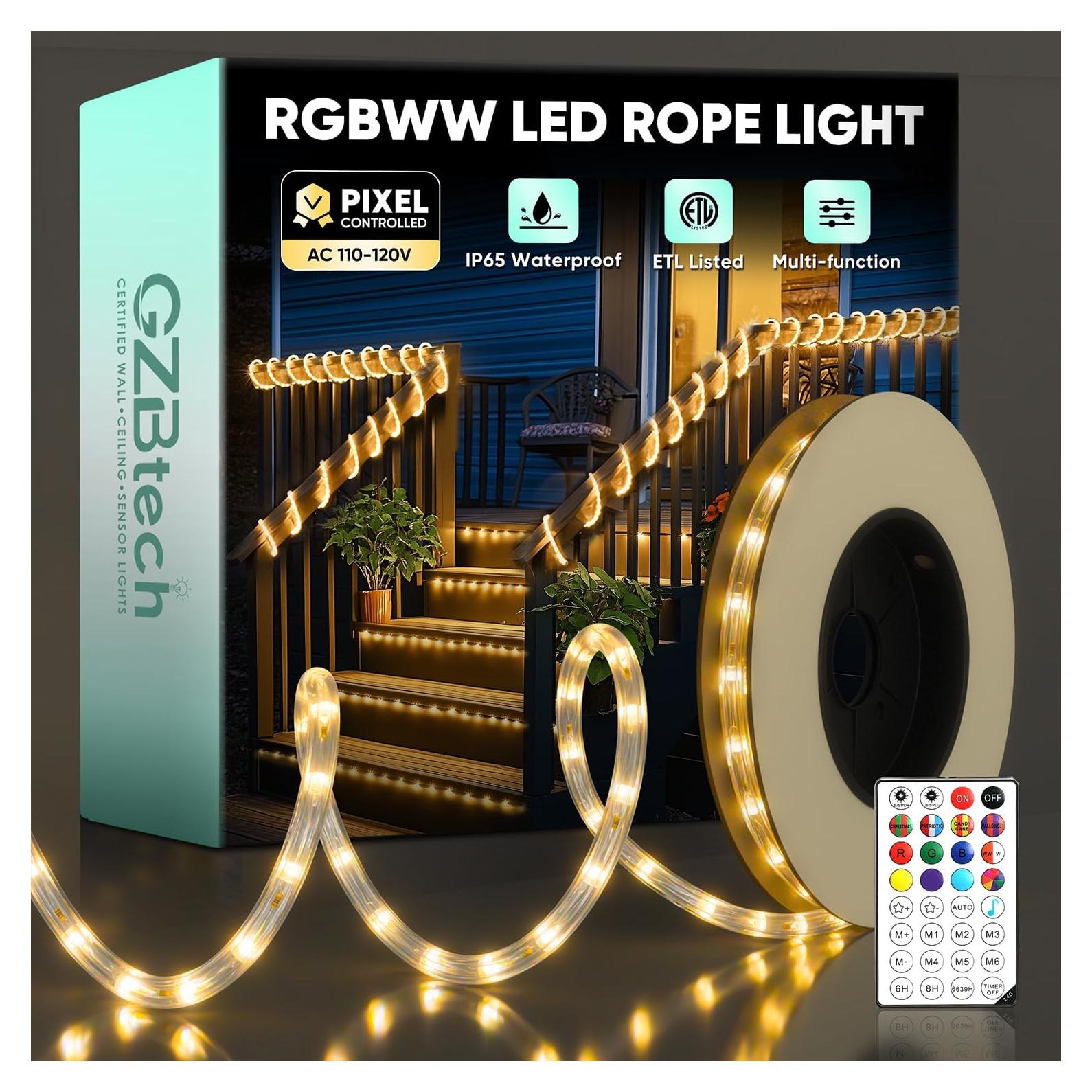 Luz de Cuerda LED GZBtech 5M RGBWW Impermeable IP65