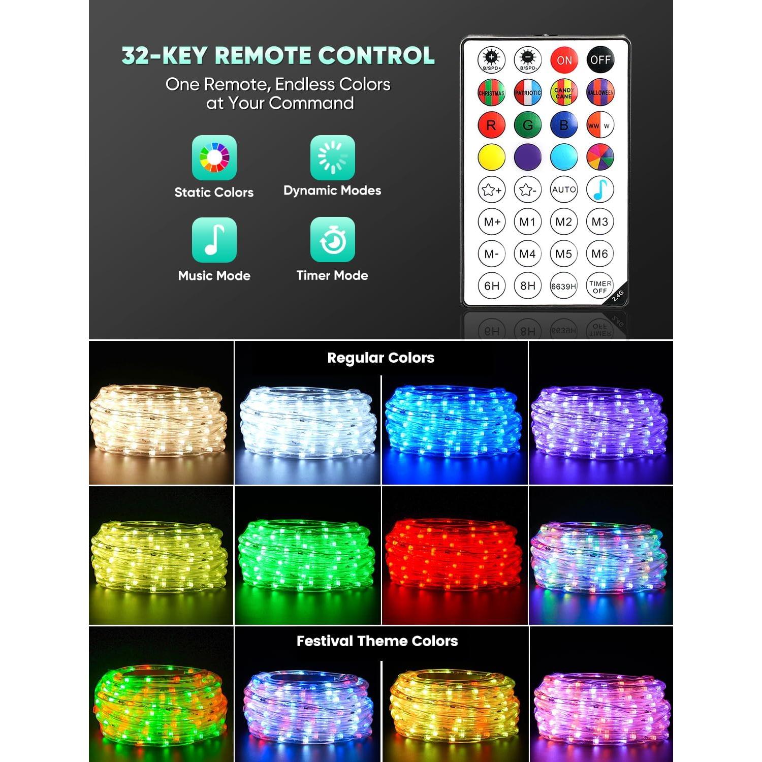 Luz de Cuerda LED GZBtech 5M RGBWW Impermeable IP65