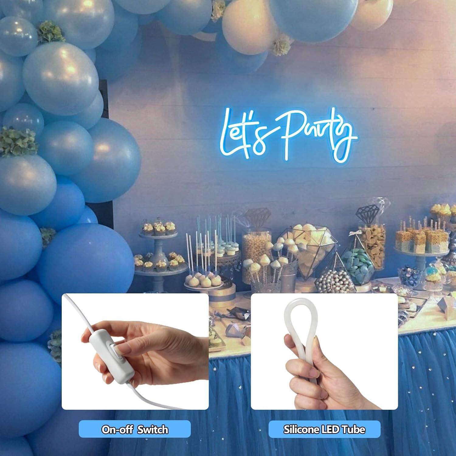 Luz de Neón Vamos a Fiestar BK-Neon Life 40x17cm Azul