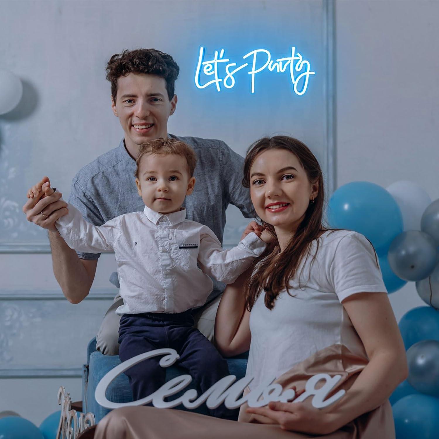 Luz de Neón Vamos a Fiestar BK-Neon Life 40x17cm Azul