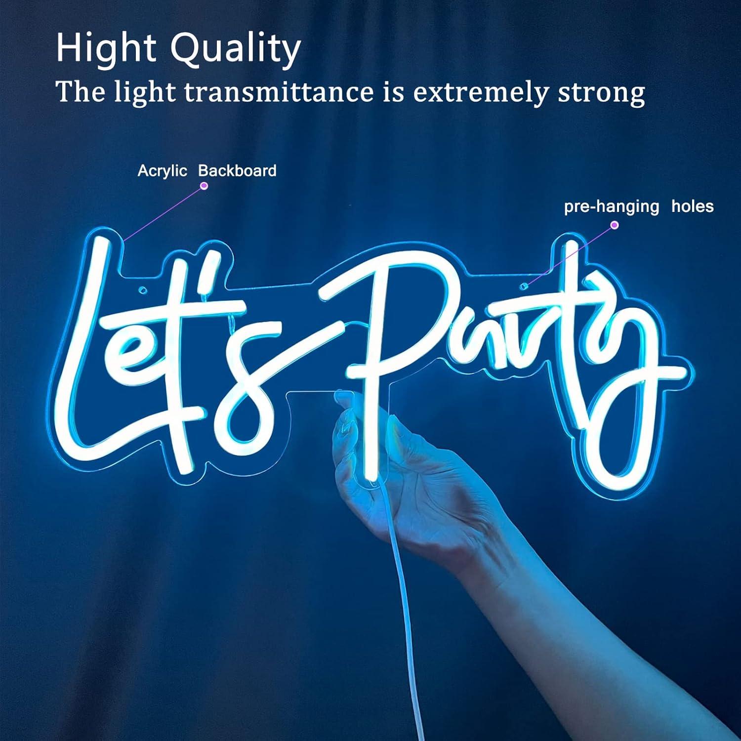 Luz de Neón Vamos a Fiestar BK-Neon Life 40x17cm Azul