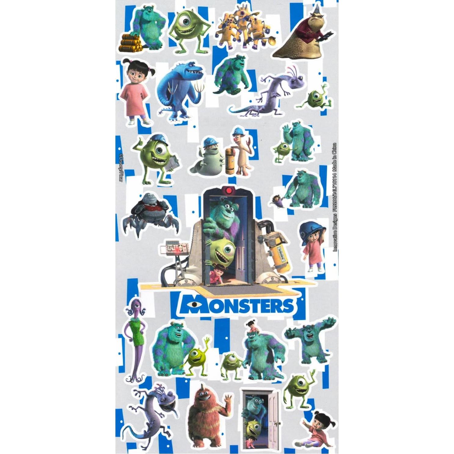 Set de Stickers Monsters Inc - 12 Hojas para Fiestas Infantiles