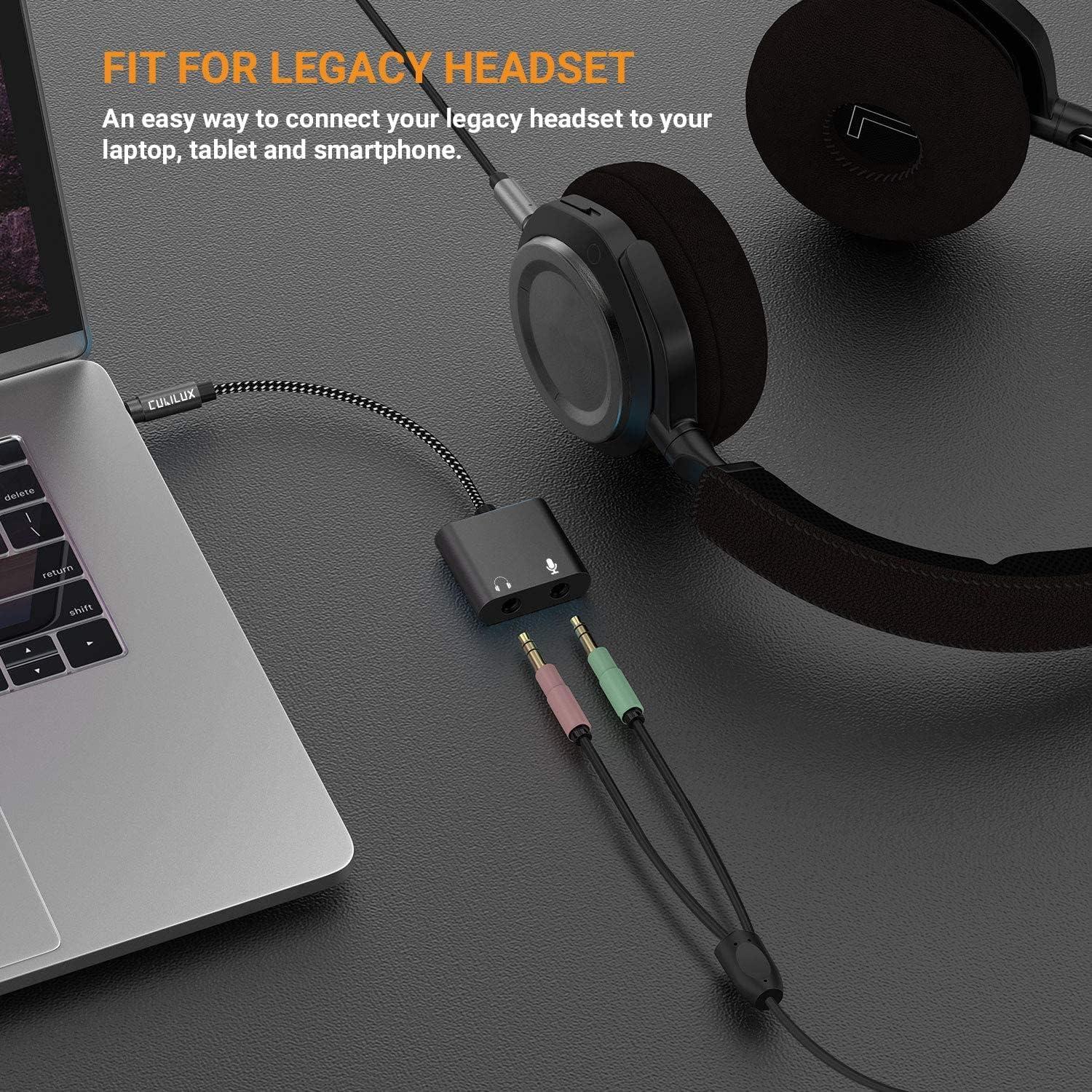 Divisor de Audio Cubilux 3.5mm TRRS a TRS para Micrófono y Auriculares