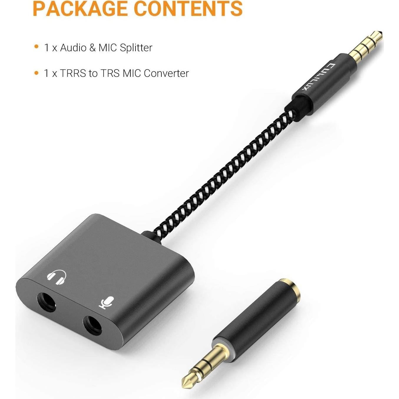 Divisor de Audio Cubilux 3.5mm TRRS a TRS para Micrófono y Auriculares