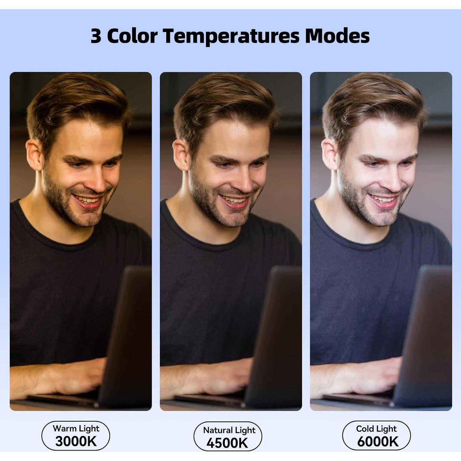 Iluminación para Videoconferencias Takerers F-663, Luz LED 3 Modos