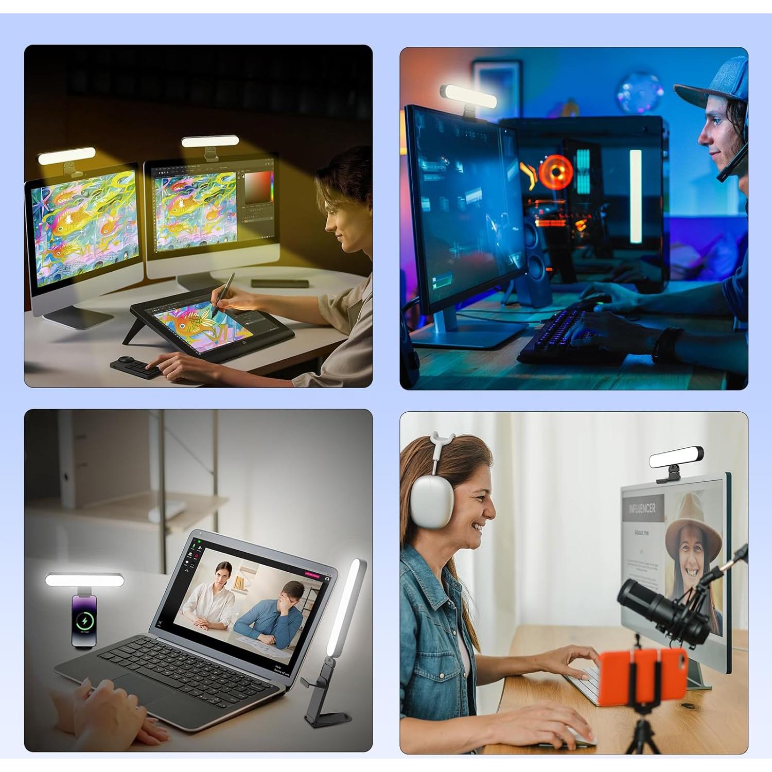 Iluminación para Videoconferencias Takerers F-663, Luz LED 3 Modos