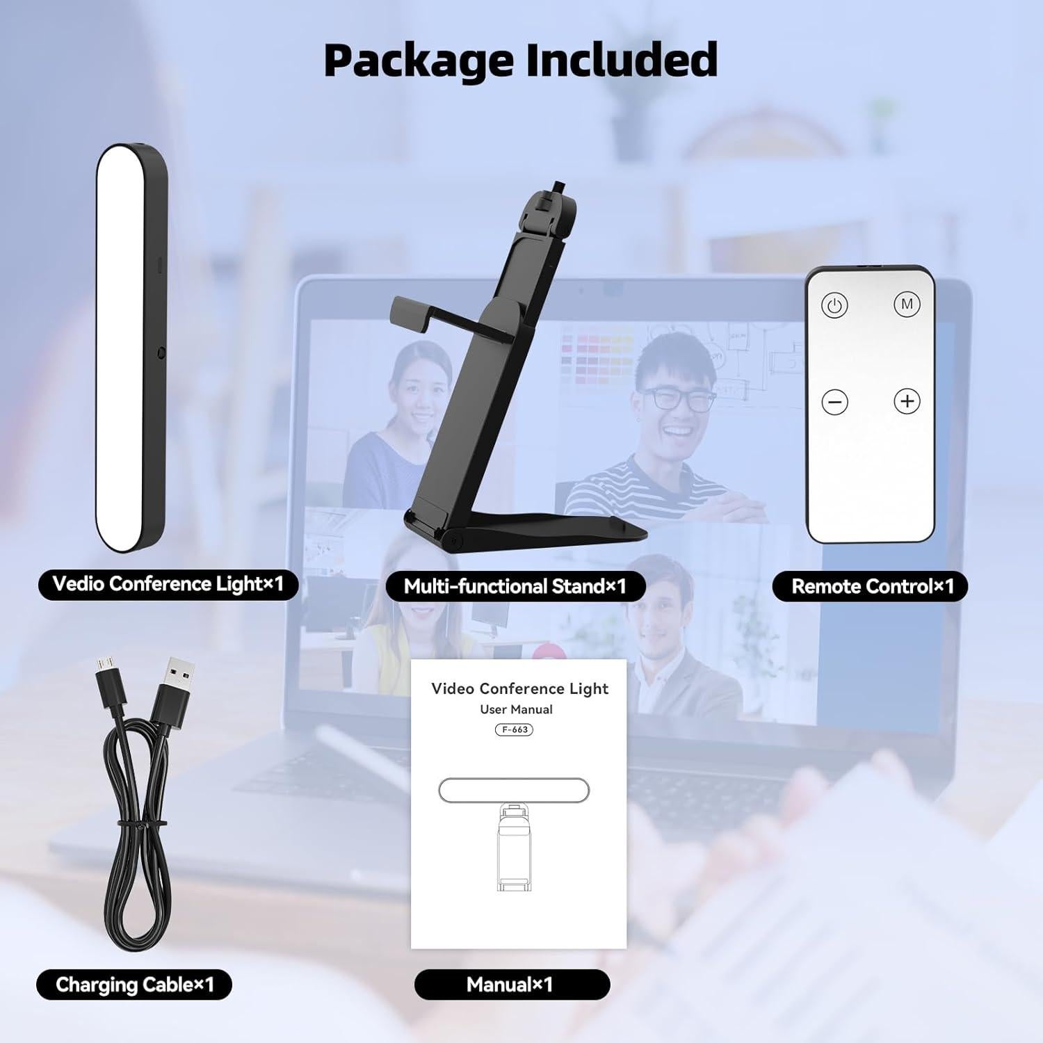 Iluminación para Videoconferencias Takerers F-663, Luz LED 3 Modos