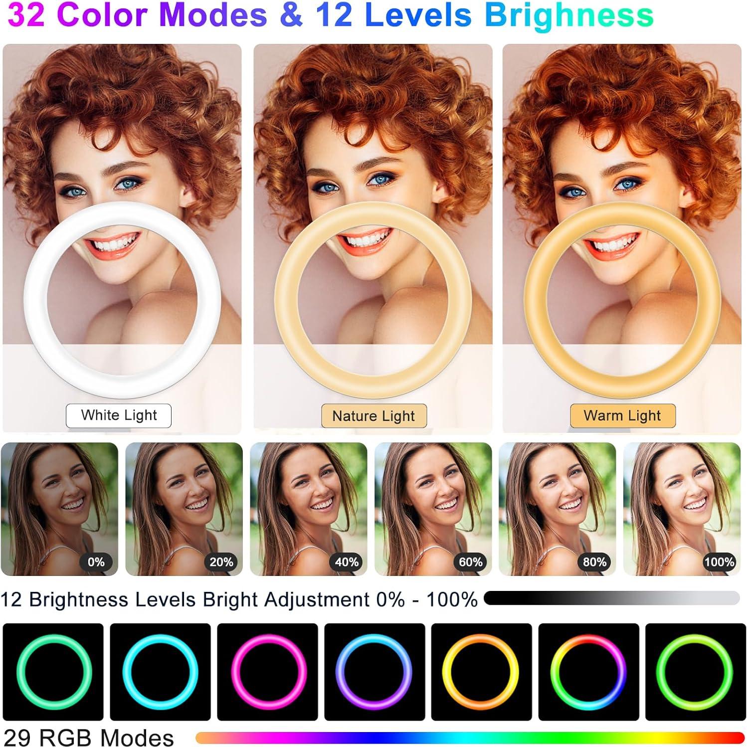 Luz de Anillo STALLY 10.2" con Trípode Ajustable 160cm