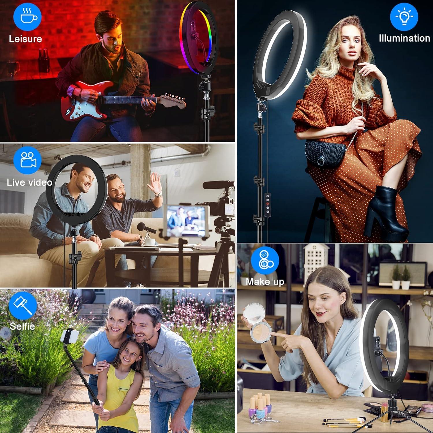 Luz de Anillo STALLY 10.2" con Trípode Ajustable 160cm