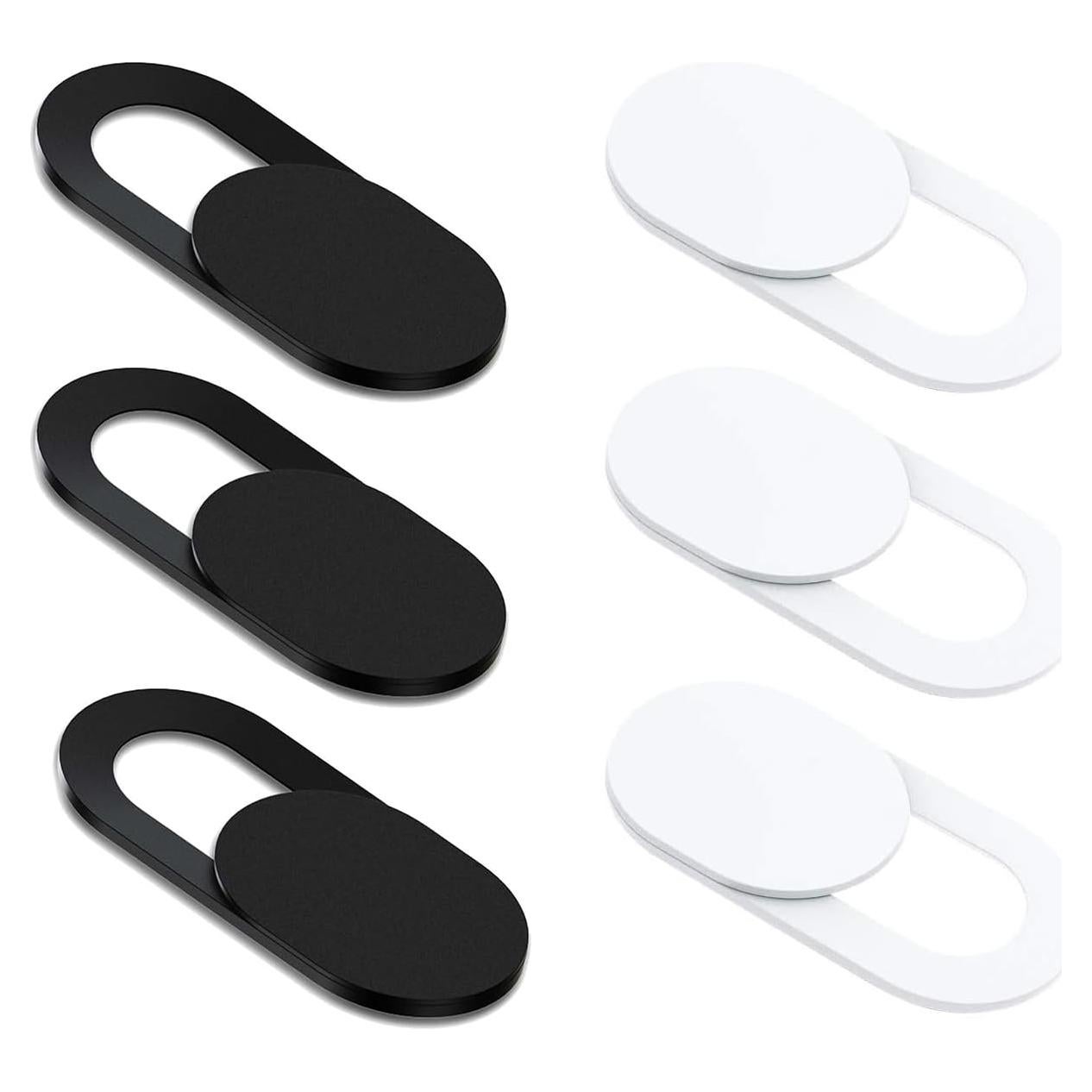 Cubierta de Cámara Frontal Deslizante 6 Piezas 3 Negro 3 Blanco