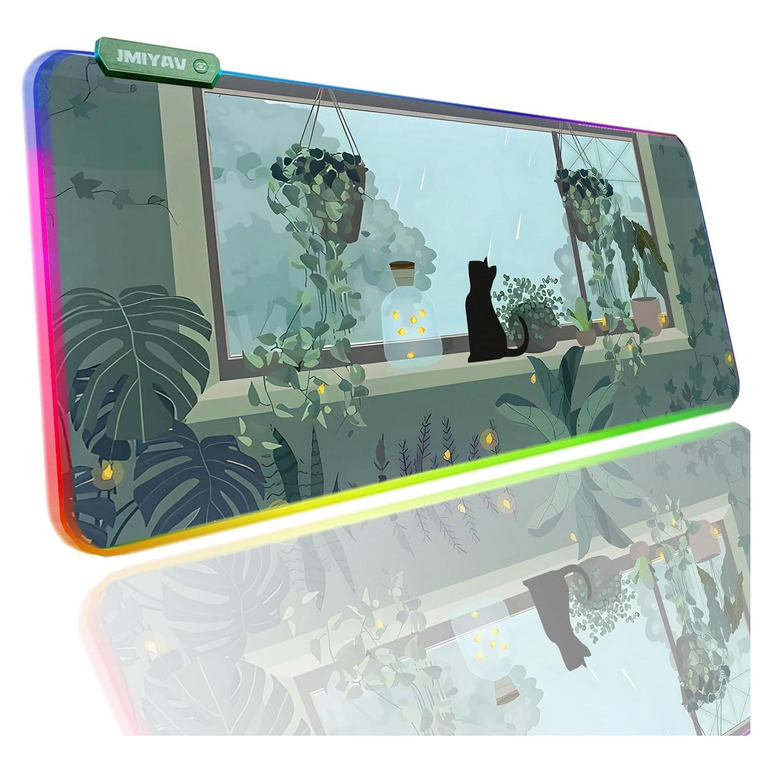 Alfombrilla de Ratón JMIYAV RGB XL 80x30.5cm Antideslizante