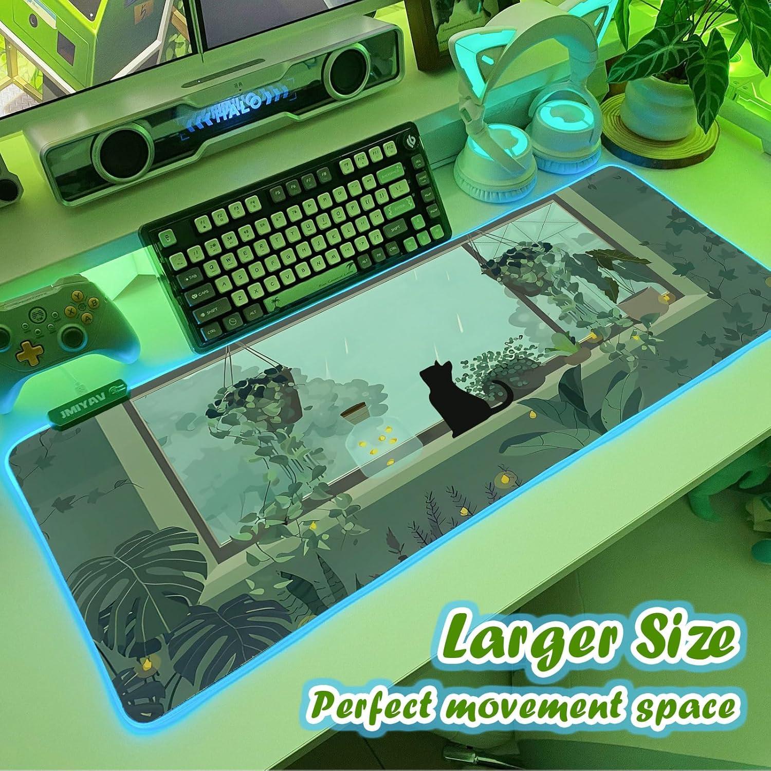 Alfombrilla de Ratón JMIYAV RGB XL 80x30.5cm Antideslizante