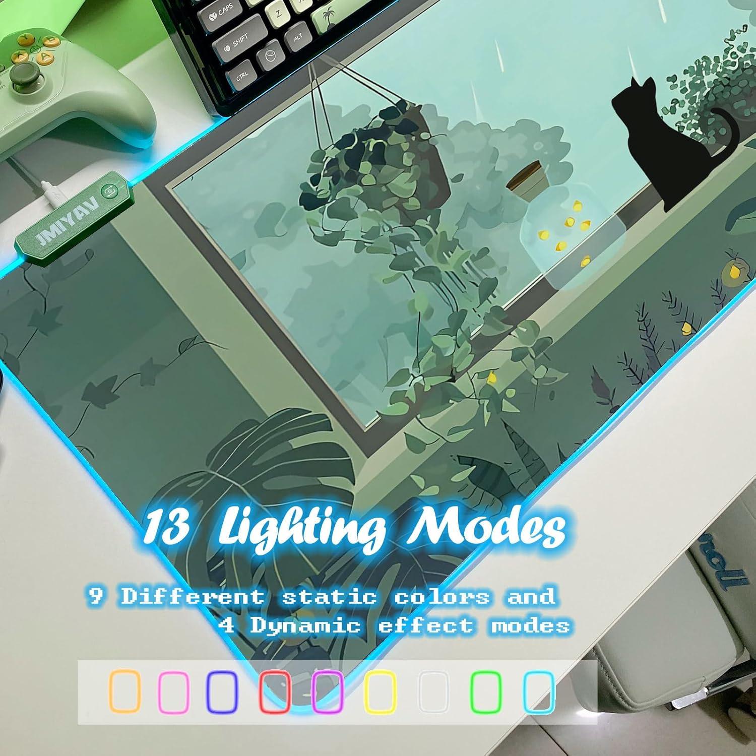 Alfombrilla de Ratón JMIYAV RGB XL 80x30.5cm Antideslizante