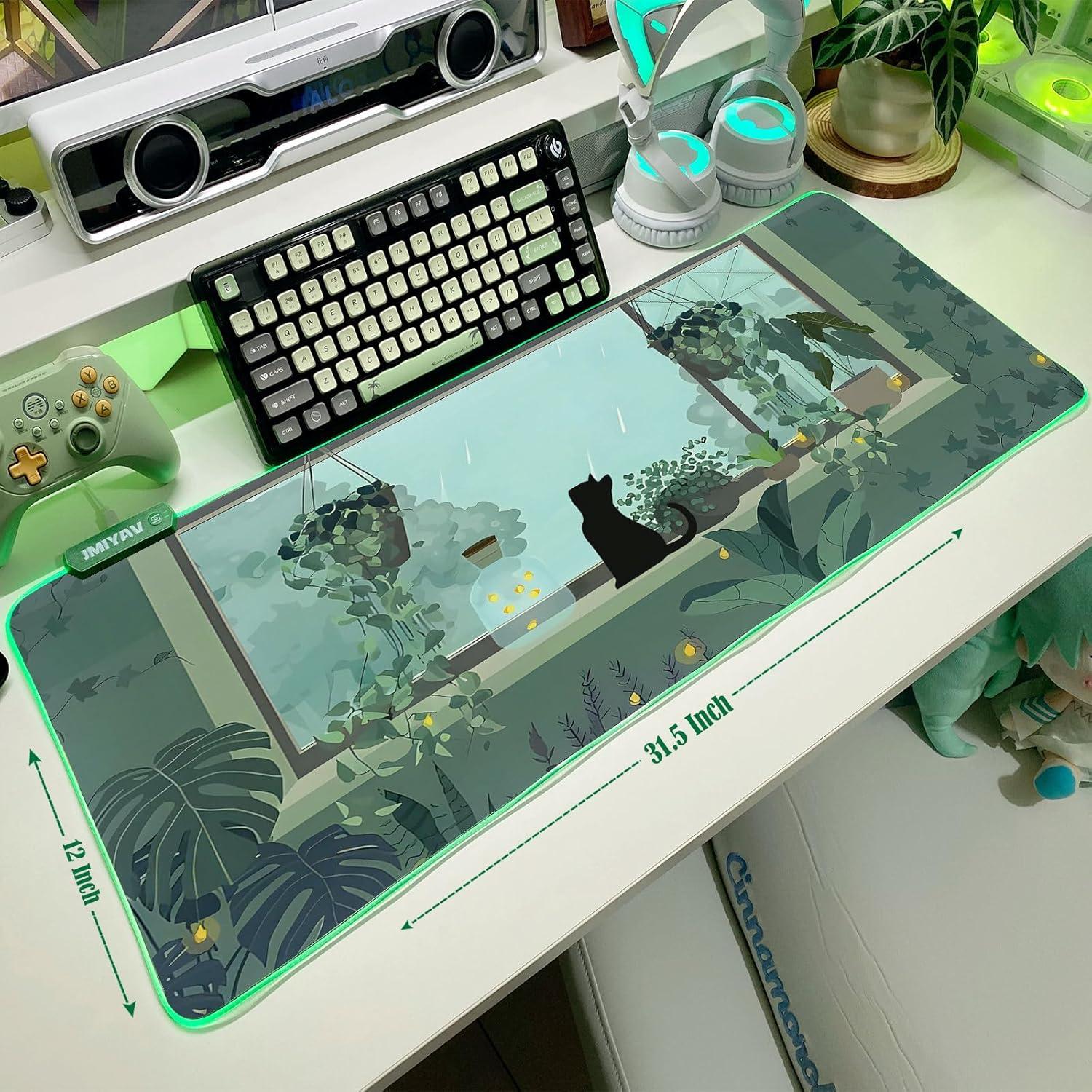 Alfombrilla de Ratón JMIYAV RGB XL 80x30.5cm Antideslizante