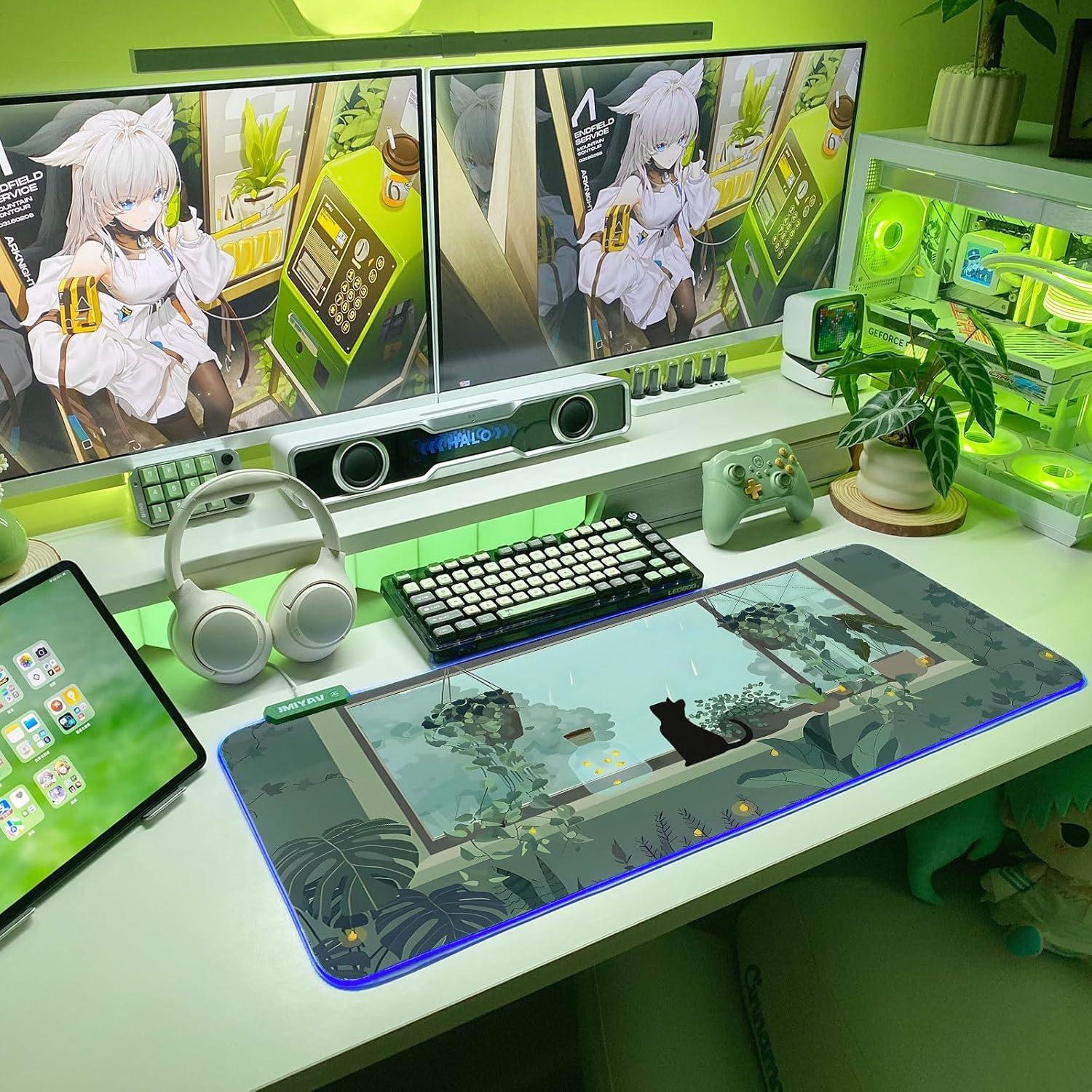 Alfombrilla de Ratón JMIYAV RGB XL 80x30.5cm Antideslizante