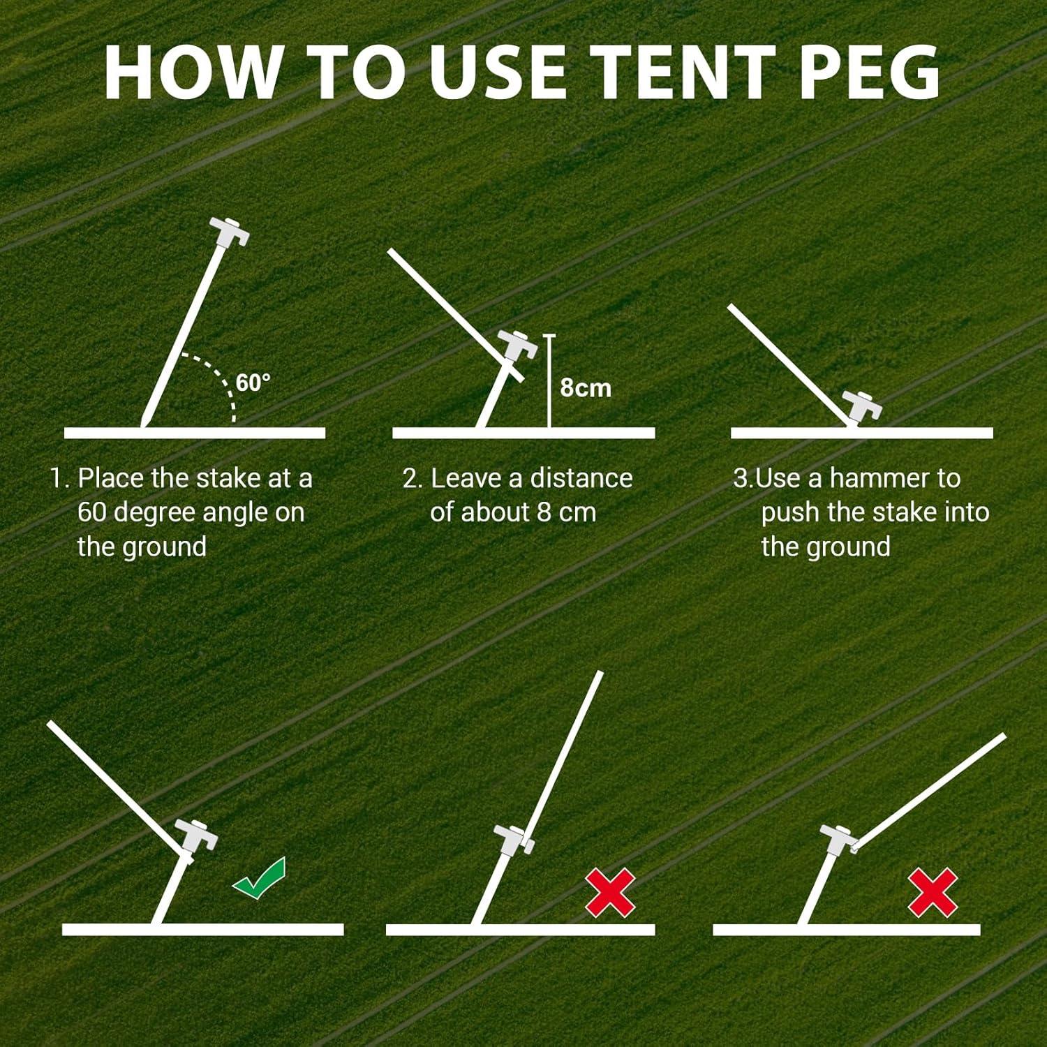 Estacas de Tienda Eurmax Galvanizadas 10 Piezas 25.4 cm
