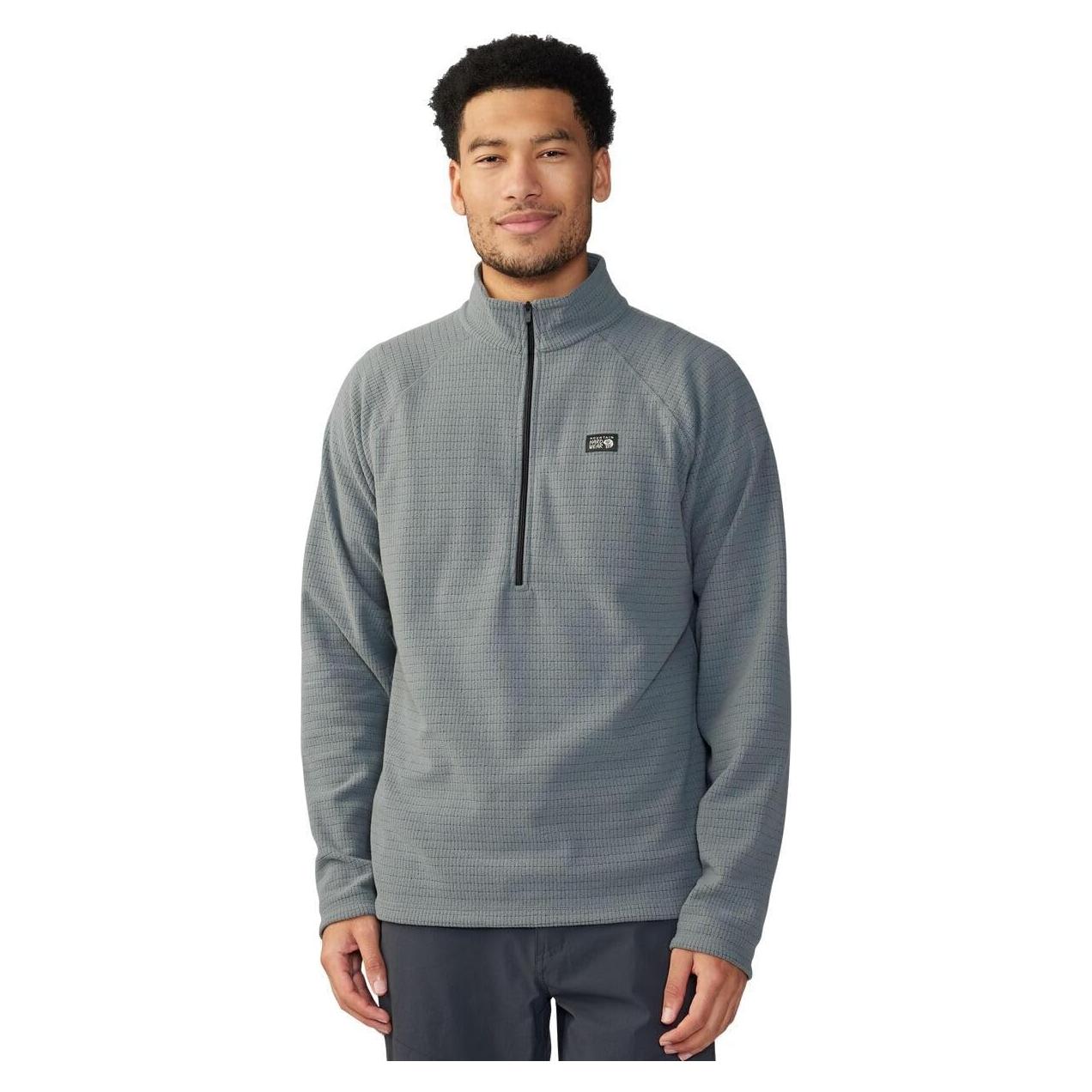 Sudadera Hombre Mountain Hardwear Summit Grid 1/2 Zip Gris XX-Large