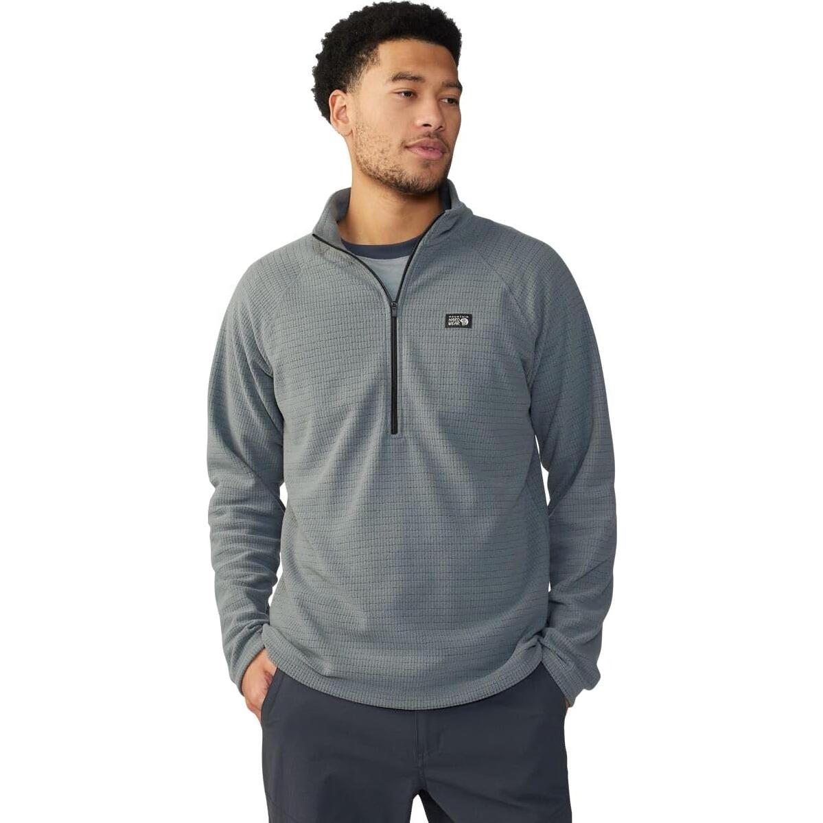 Sudadera Hombre Mountain Hardwear Summit Grid 1/2 Zip Gris XX-Large