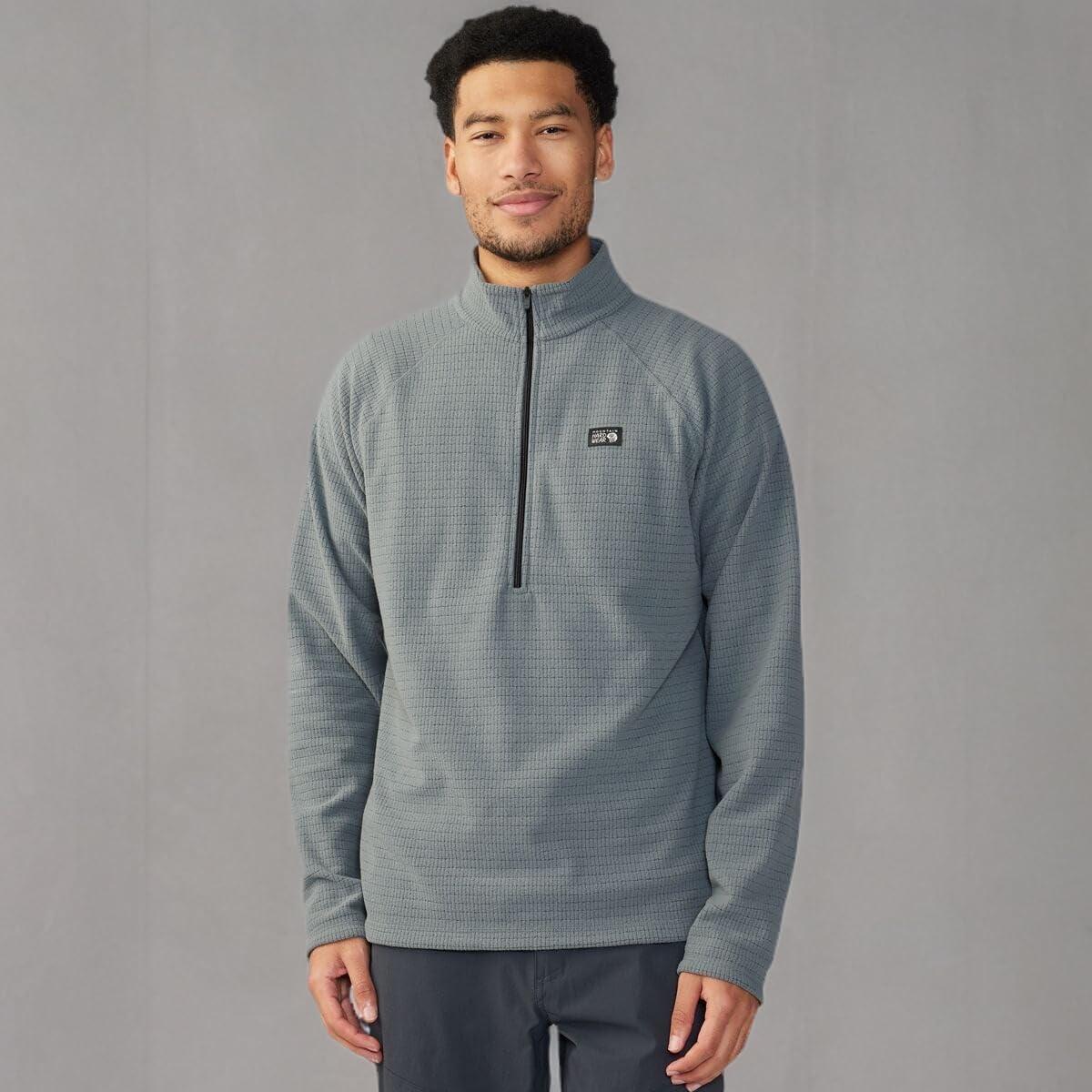 Sudadera Hombre Mountain Hardwear Summit Grid 1/2 Zip Gris XX-Large