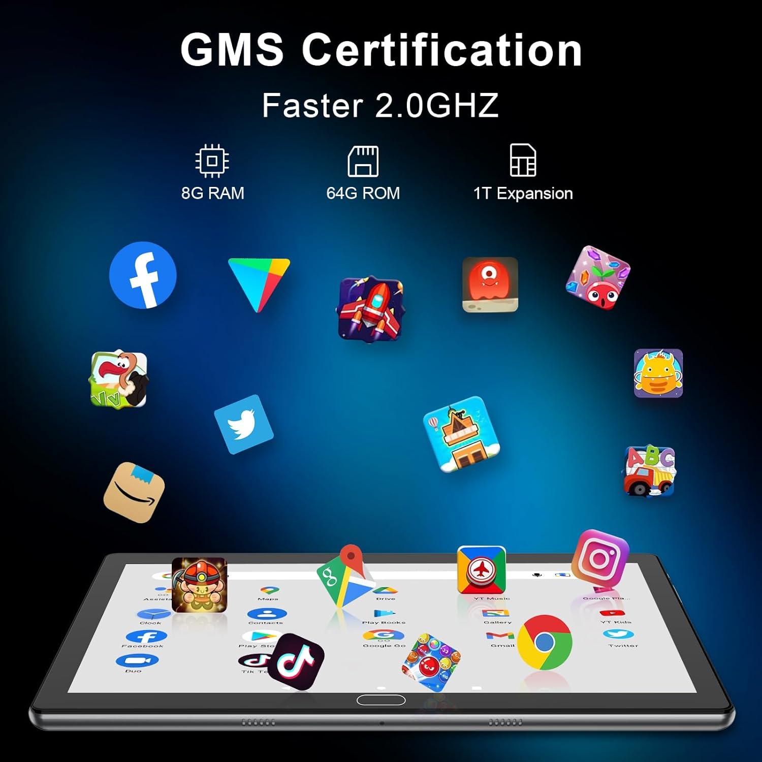 Tableta Semeakoko 10.1" Android 12, 10GB RAM, 64GB ROM