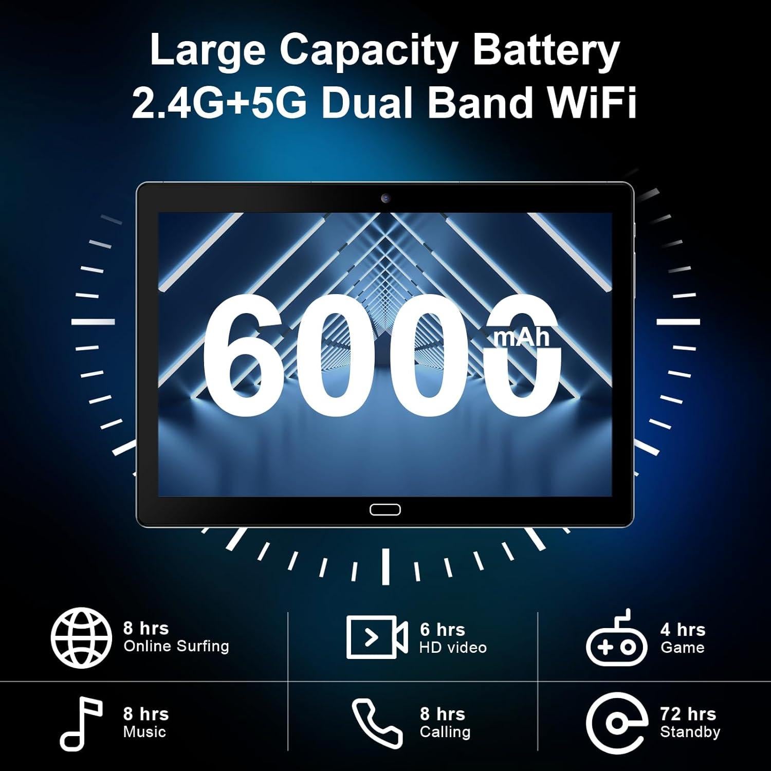 Tableta Semeakoko 10.1" Android 12, 10GB RAM, 64GB ROM