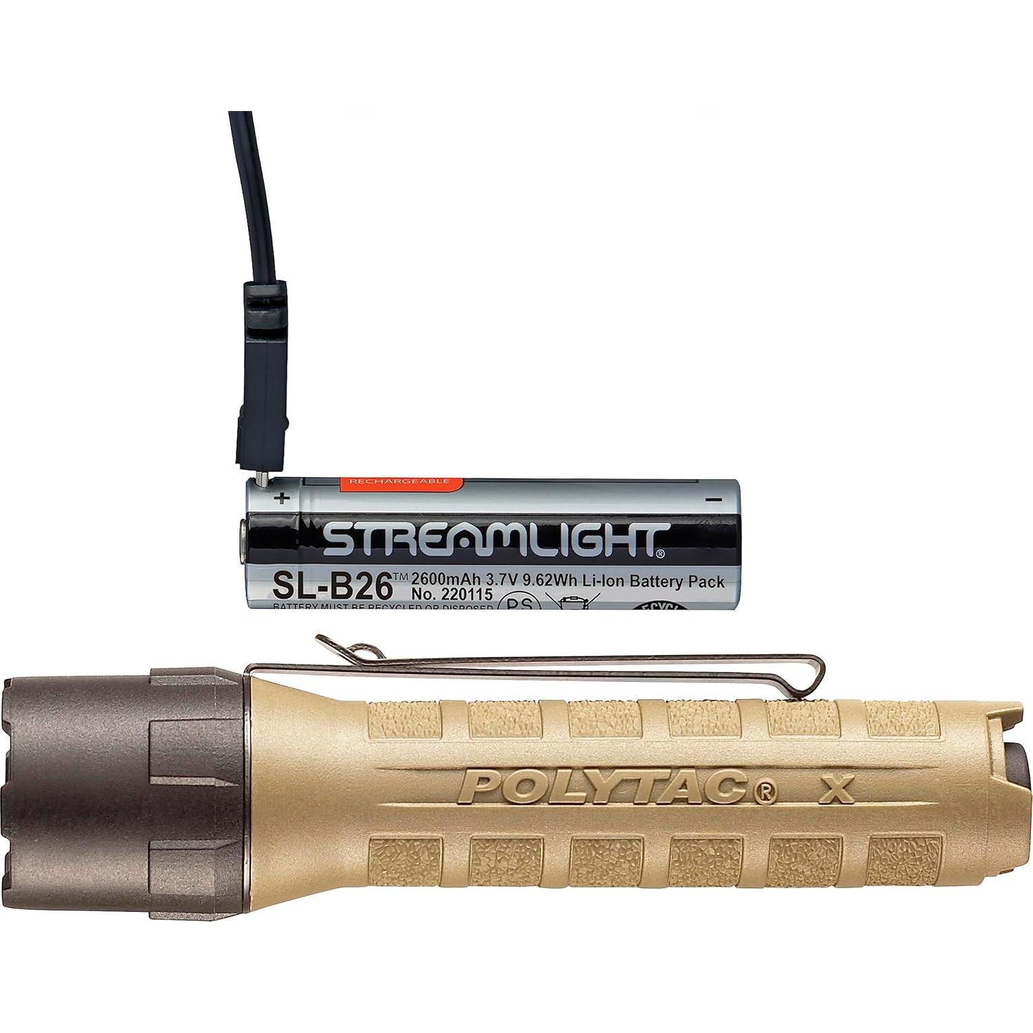 Linterna Táctica Streamlight PolyTac X USB 600 Lúmenes Coyote