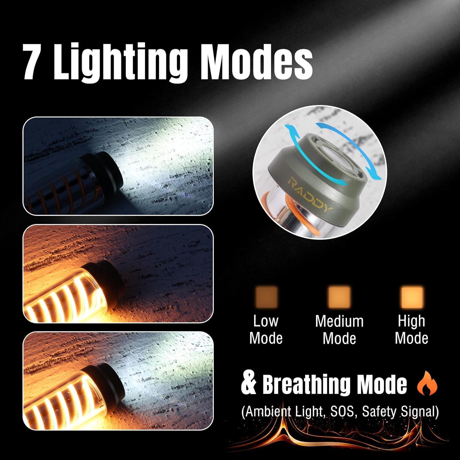 Linterna Portátil Raddy CL-1 Recargable IPX6 7 Modos Luz