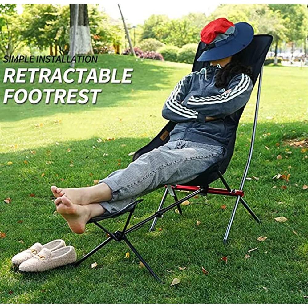 Silla Plegable Reclinable YWHWLX para Camping y Playa - Negro