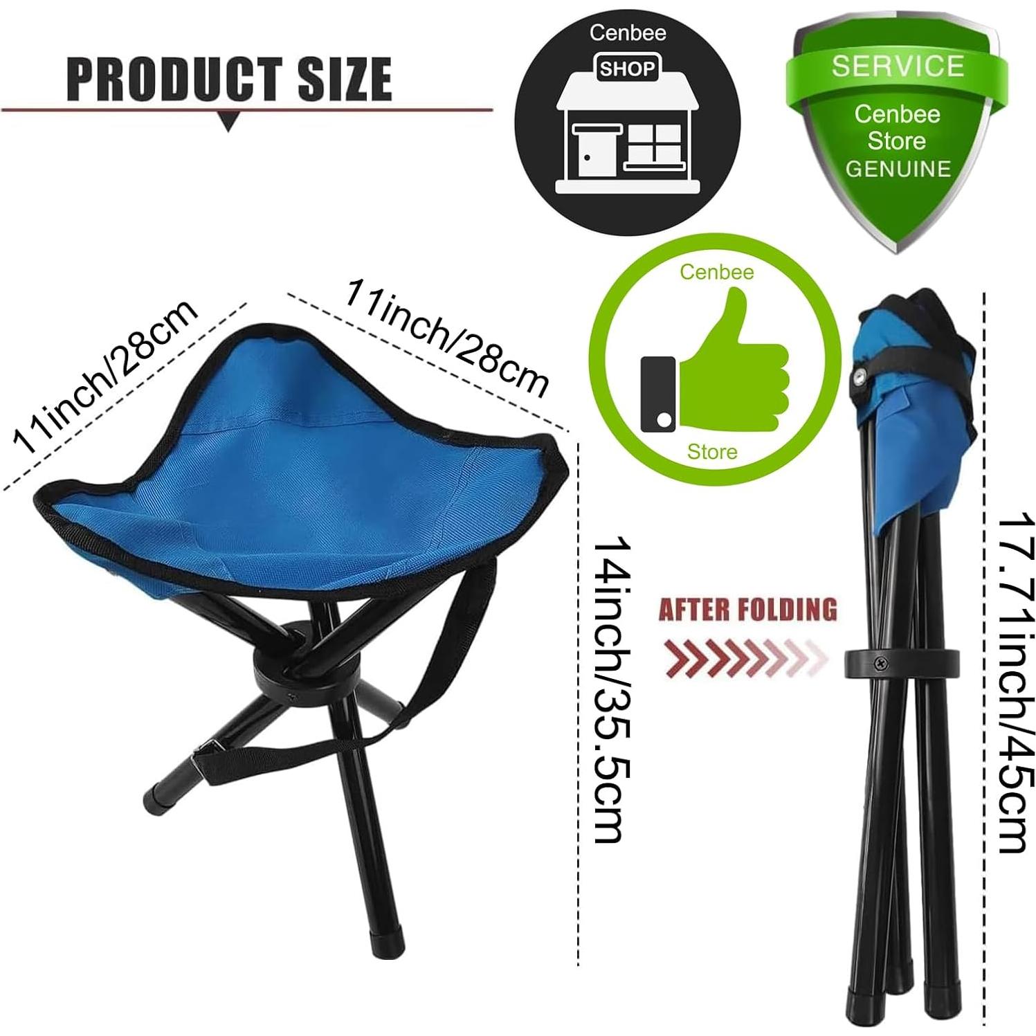 Taburete de Camping Plegable CebraBounze Azul 35.5x28 cm 300 kg