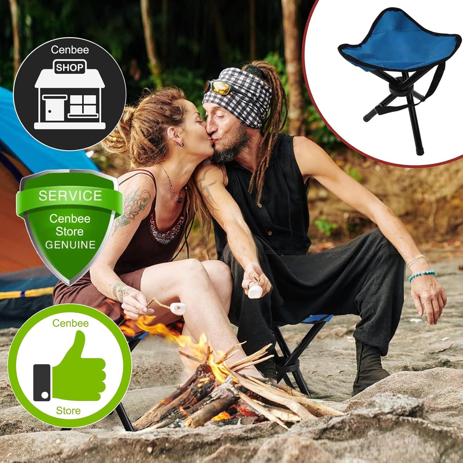 Taburete de Camping Plegable CebraBounze Azul 35.5x28 cm 300 kg