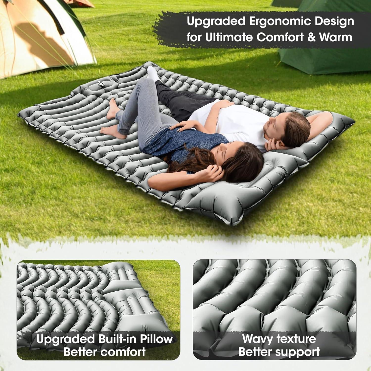 Colchón Inflable Doble Xoxocos 200x135 cm 4" con Bomba de Pie