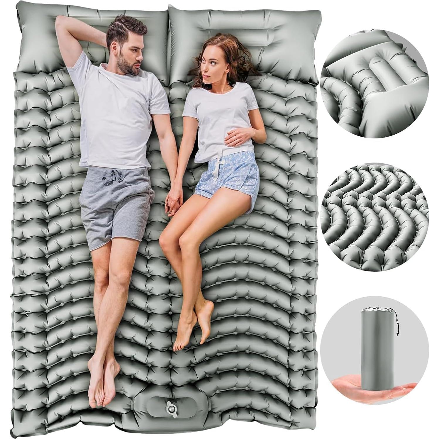 Colchón Inflable Doble Xoxocos 200x135 cm 4" con Bomba de Pie