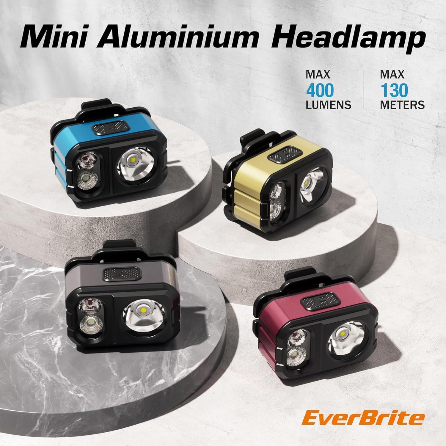 Linterna Frontal LED Recargable EverBrite, 7 Modos, IP67, 45g