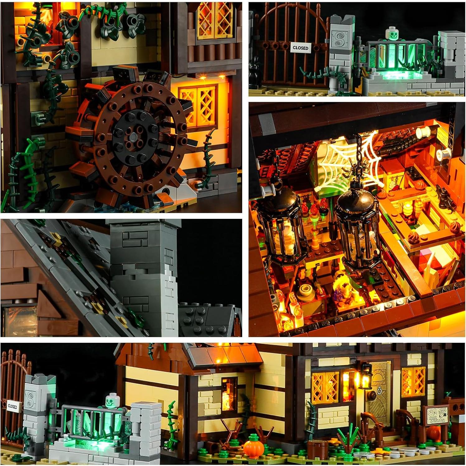 Luz LED YEABRICKS para Lego 21341 Hocus Pocus 16x10.9cm