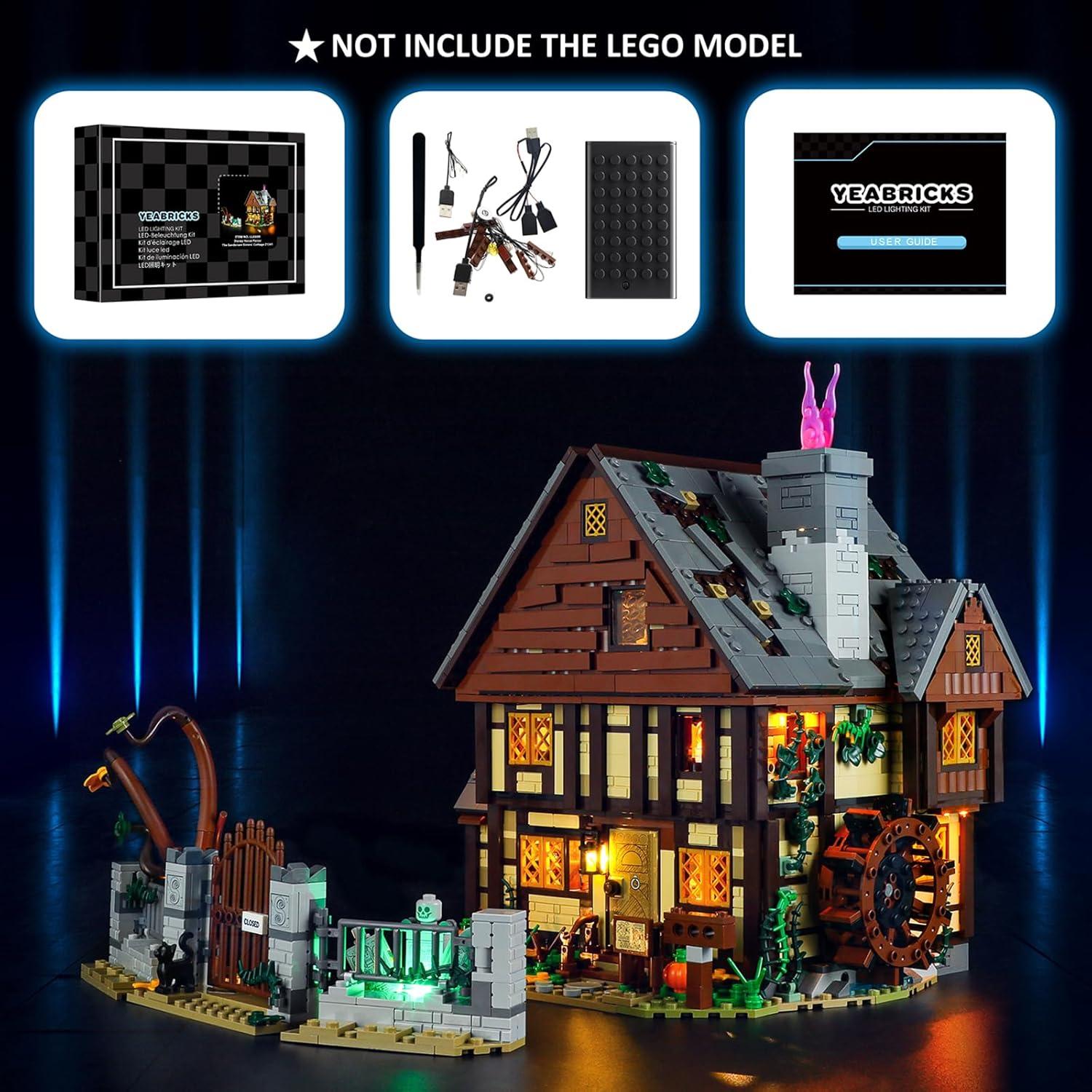 Luz LED YEABRICKS para Lego 21341 Hocus Pocus 16x10.9cm