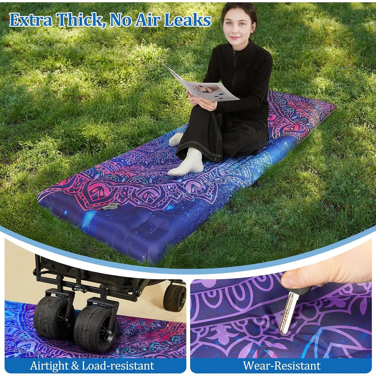 Colchón Inflable Camping PickyNproud 5 Pulgadas con Almohada