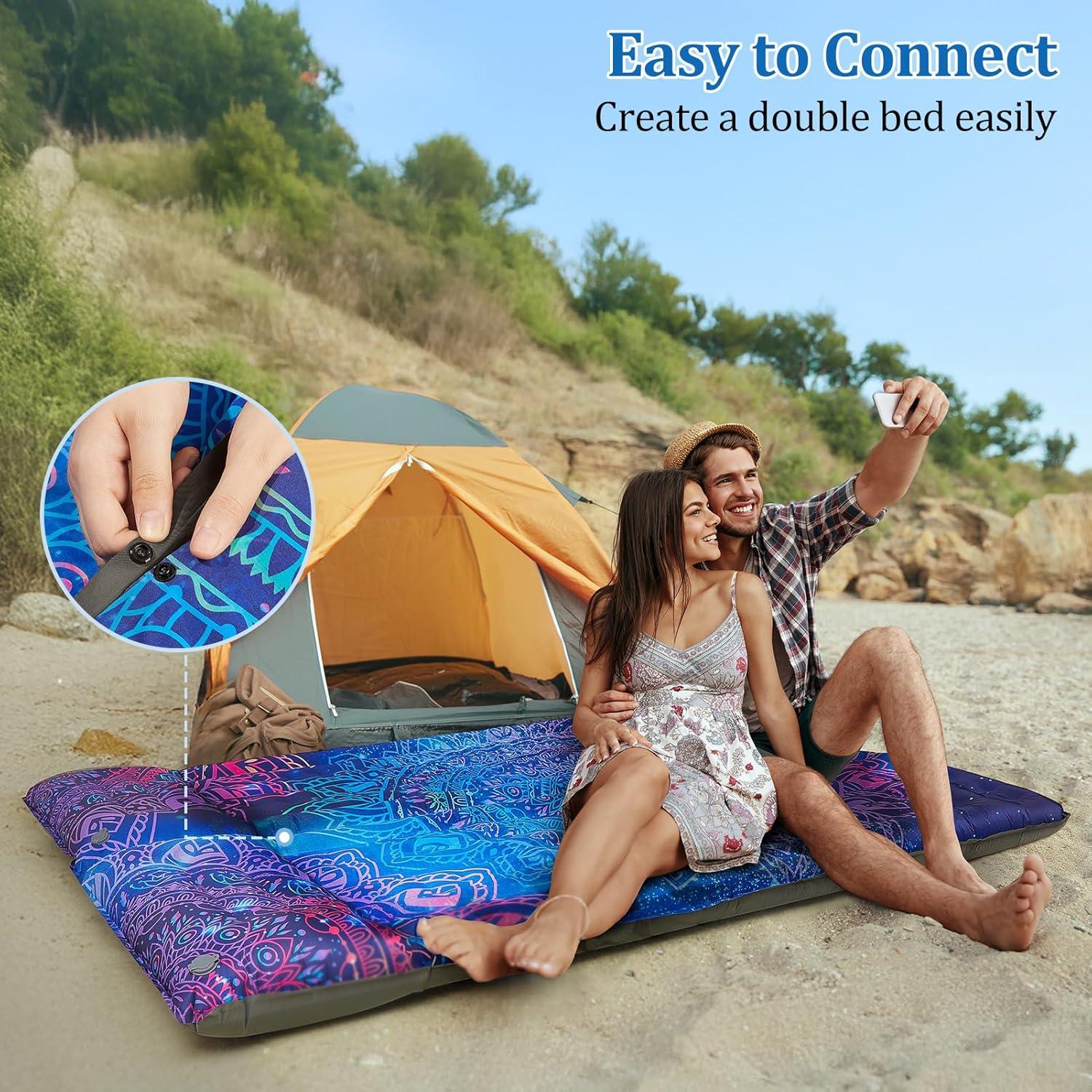 Colchón Inflable Camping PickyNproud 5 Pulgadas con Almohada