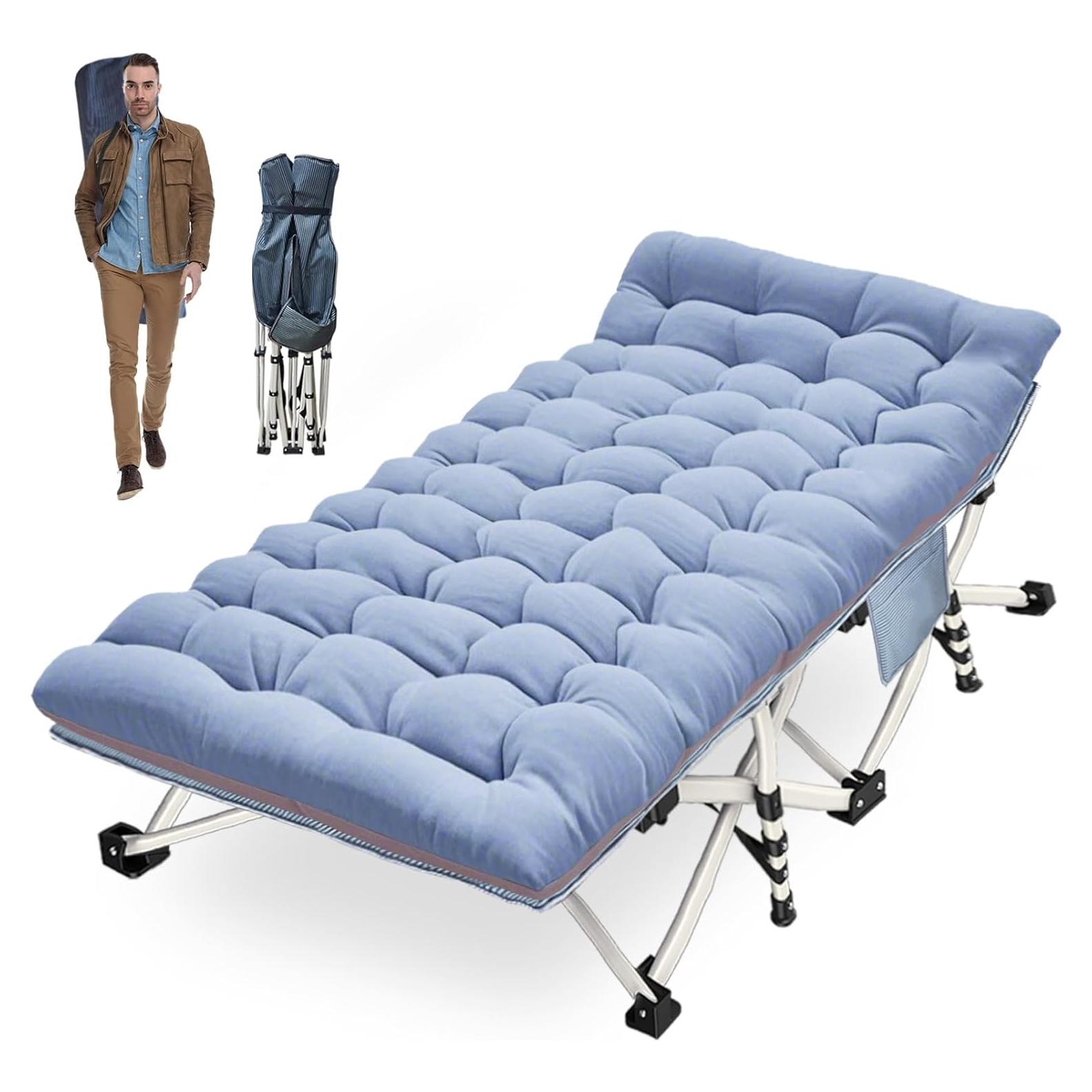 Cama de Camping Plegable COLMERD XXL con Colchón Suave